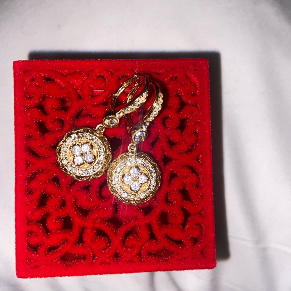 Elegant Gold and Silver Floral Earrings